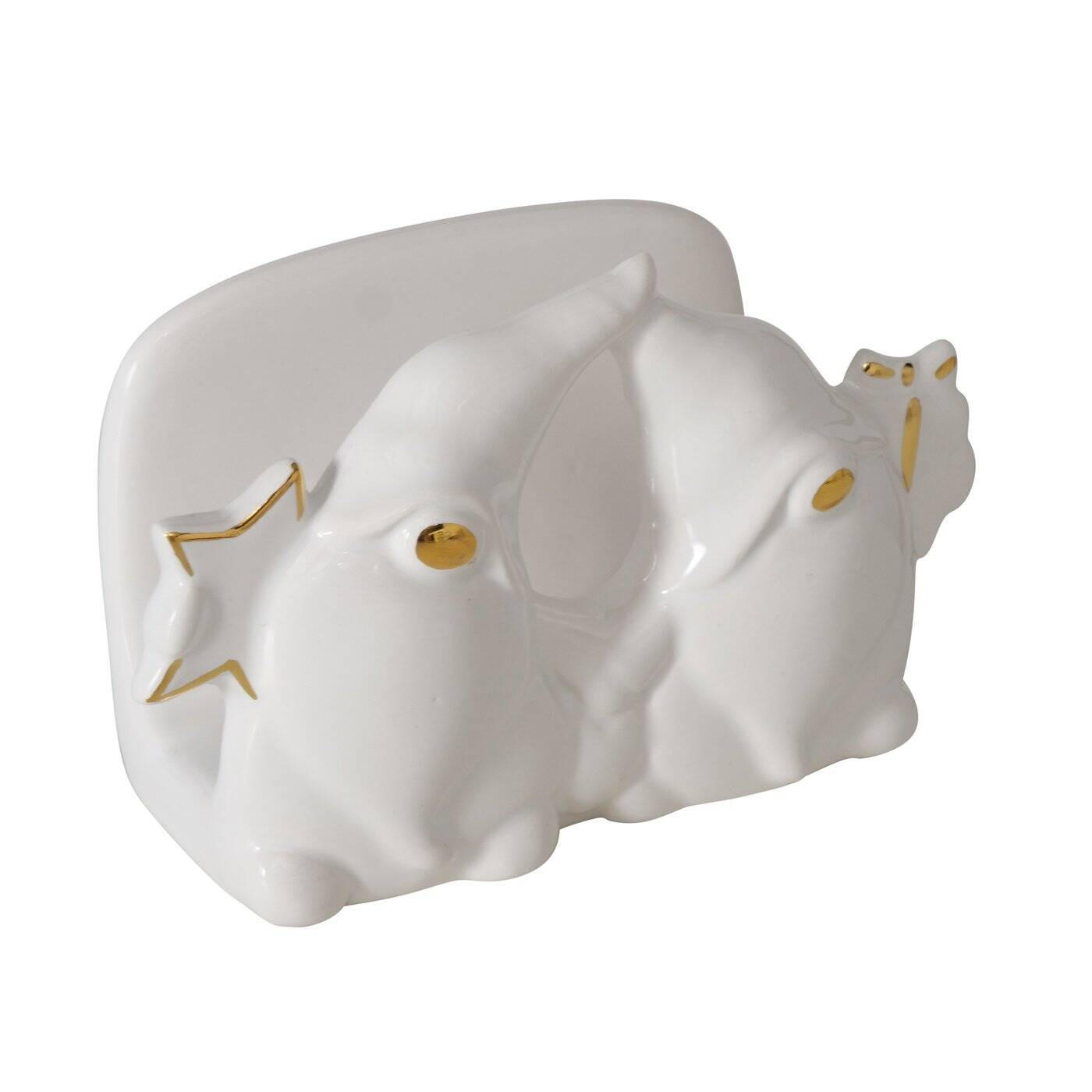 Boltze Home Serviettenhalter Weiß 13x8x6 cm