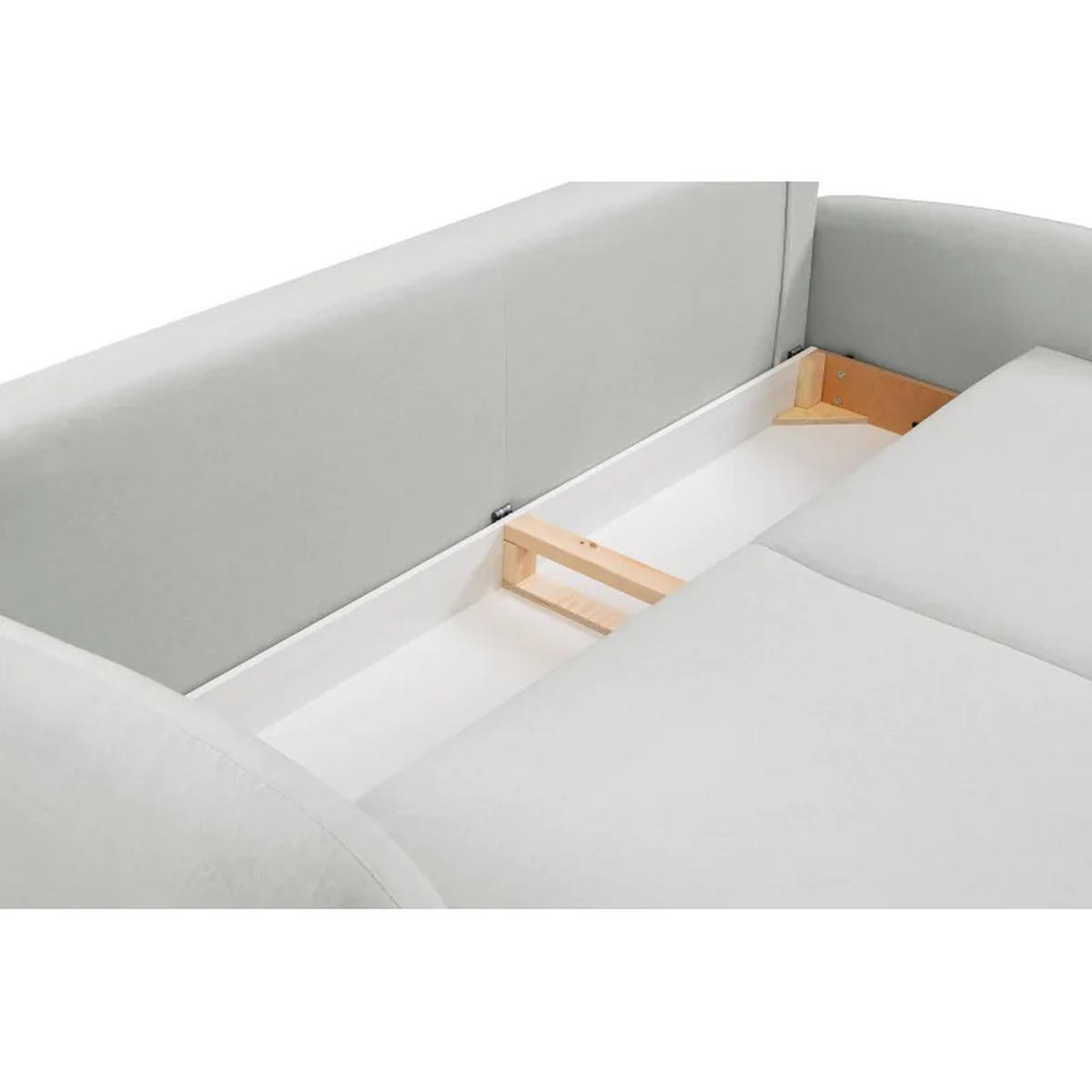 SCHLAFSOFA SOFTI, Sofa mit Schlaffunktion und Bettkasten, Farbe: Hellgrau, Velourstoff - Hellgrau, Textil (232/95/109cm) - Sepro Meble