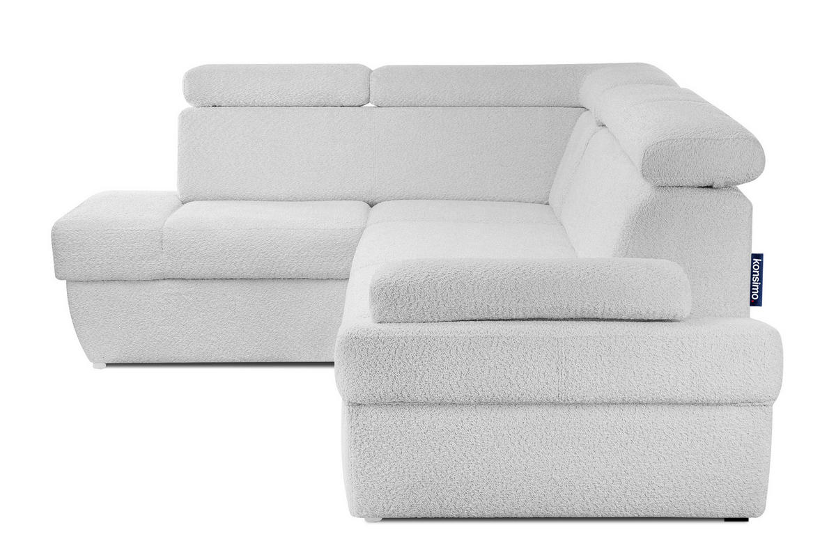 SCHLAFECKSOFA RATLO links 4/5-Sitzer mit Bettkasten, Grau - Silberfarben/Hellgrau, Textil (270/190cm) - KONSIMO®