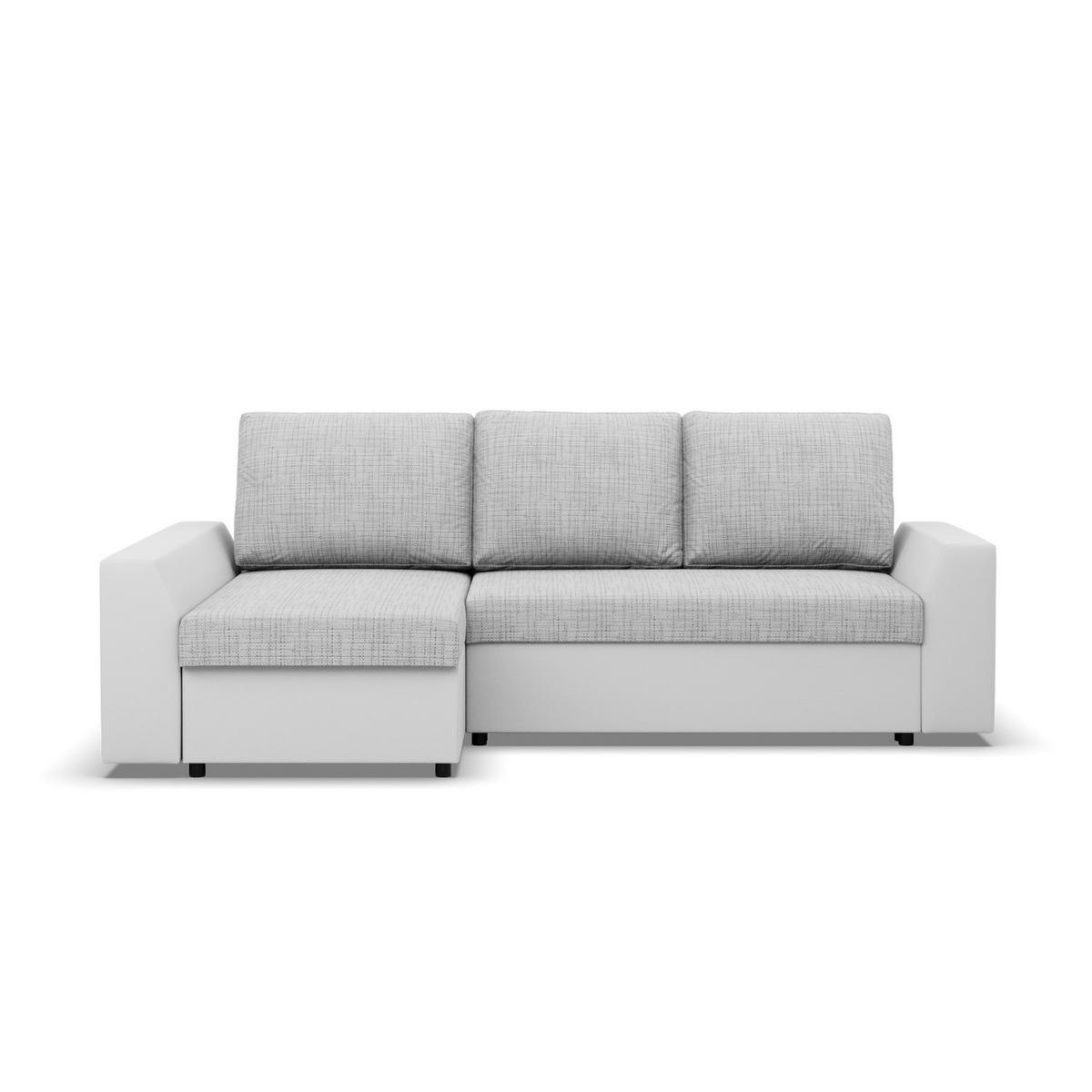 ECKSOFA MIT SCHLAFFUNKTION LUGO BONELL Grau/Weiß - Weiß/Grau, Textil (140/243cm) - Mebligo