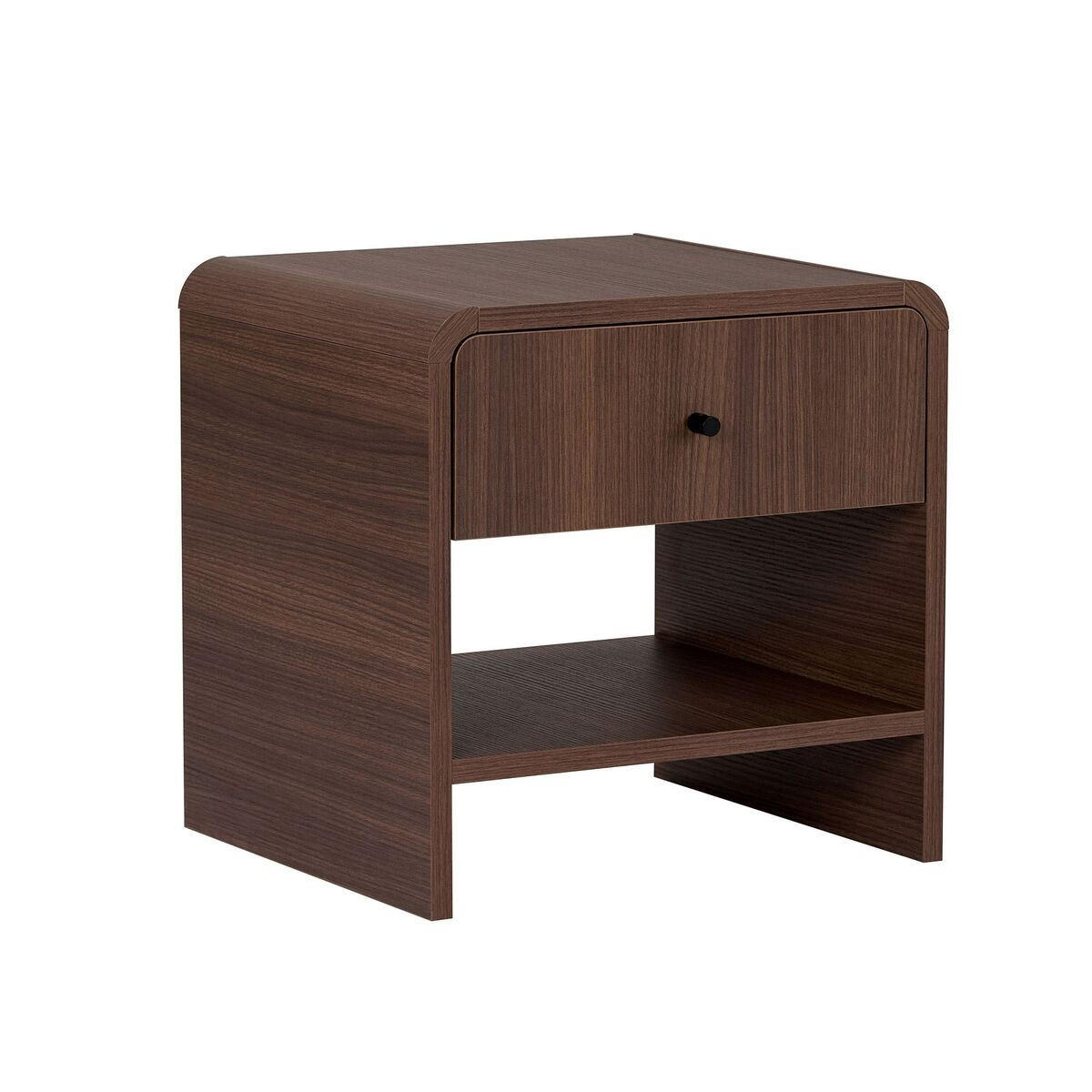 NACHTTISCH mit 1 Schublade und 1 Nische mit abgerundeten Kanten 40/45/45 cm - Naturfarben, Holzwerkstoff (40/45/17cm) - Calicosy