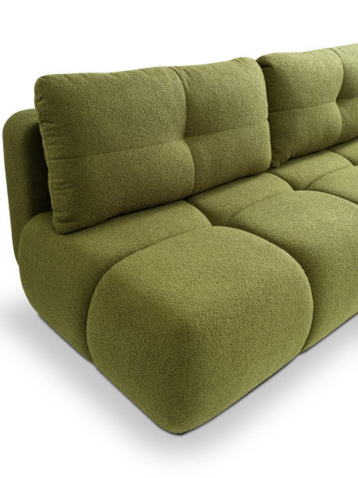 SOFA Grün MILA Ausziehbar Ohne Armlehnen Bouclé - Grün, Textil (214/89/104cm) - Sepro Meble