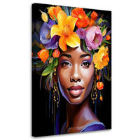 WANDBILD frau blüht abstraktion - Multicolor, Textil (40/60cm) - Feeby