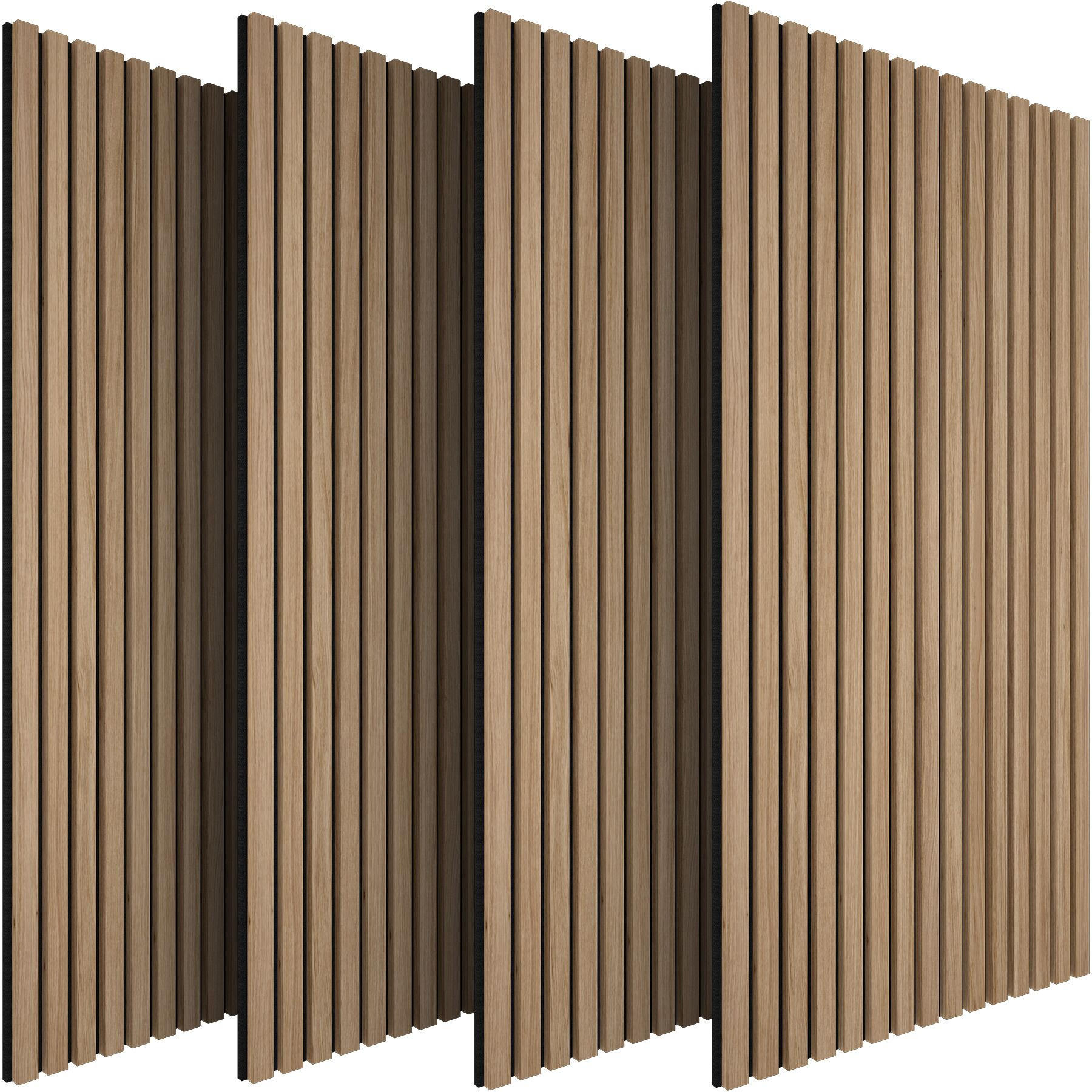 AKUSTIKPANEELE 4er Set Sonic Wall,je 60 x 120 x 2,1 cm, Größe flexibel anpassbar,Eiche hell - Eichefarben, Holz (60/120/120cm) - tectake