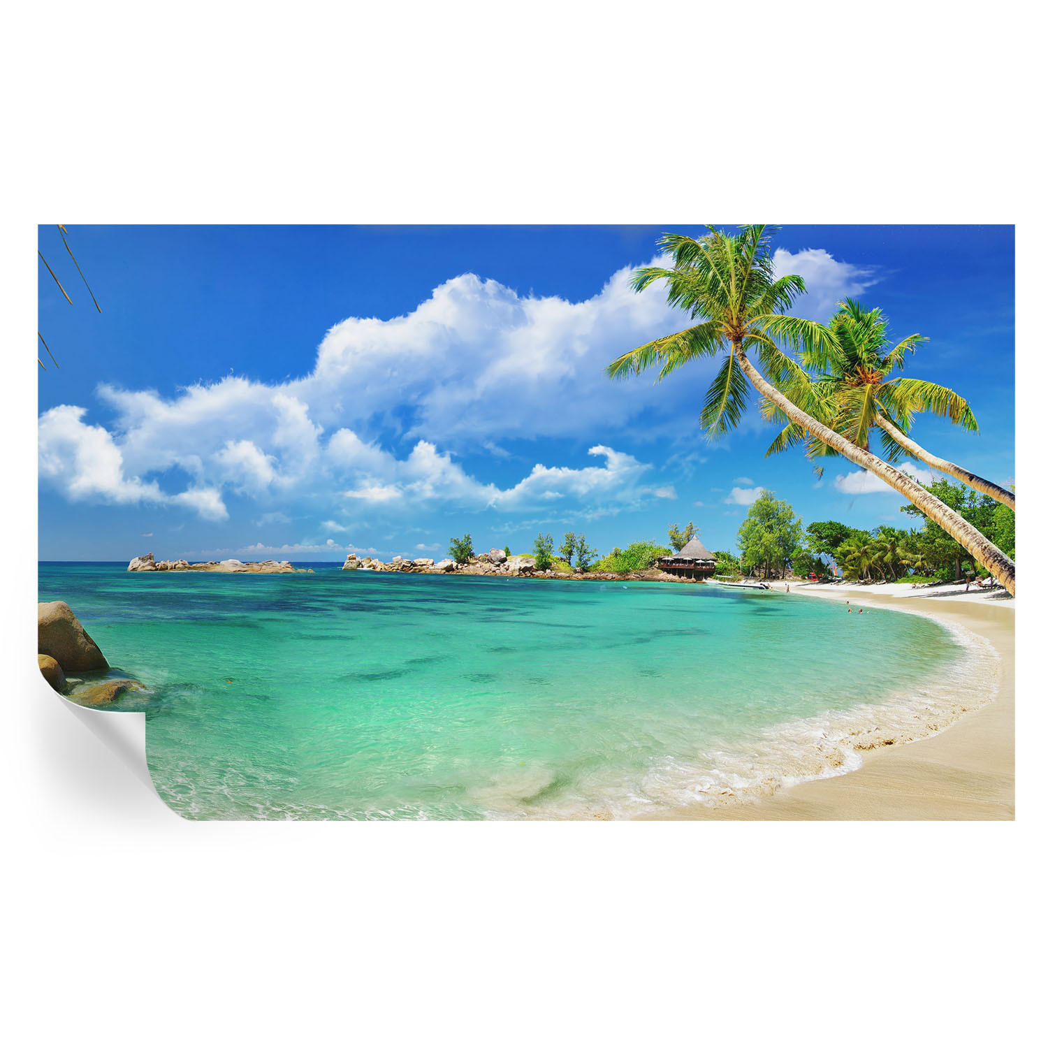 FOTOTAPETE 416x254 cm - Tropisches Paradies - Blau, Textil (416/254cm) - Wallfluent