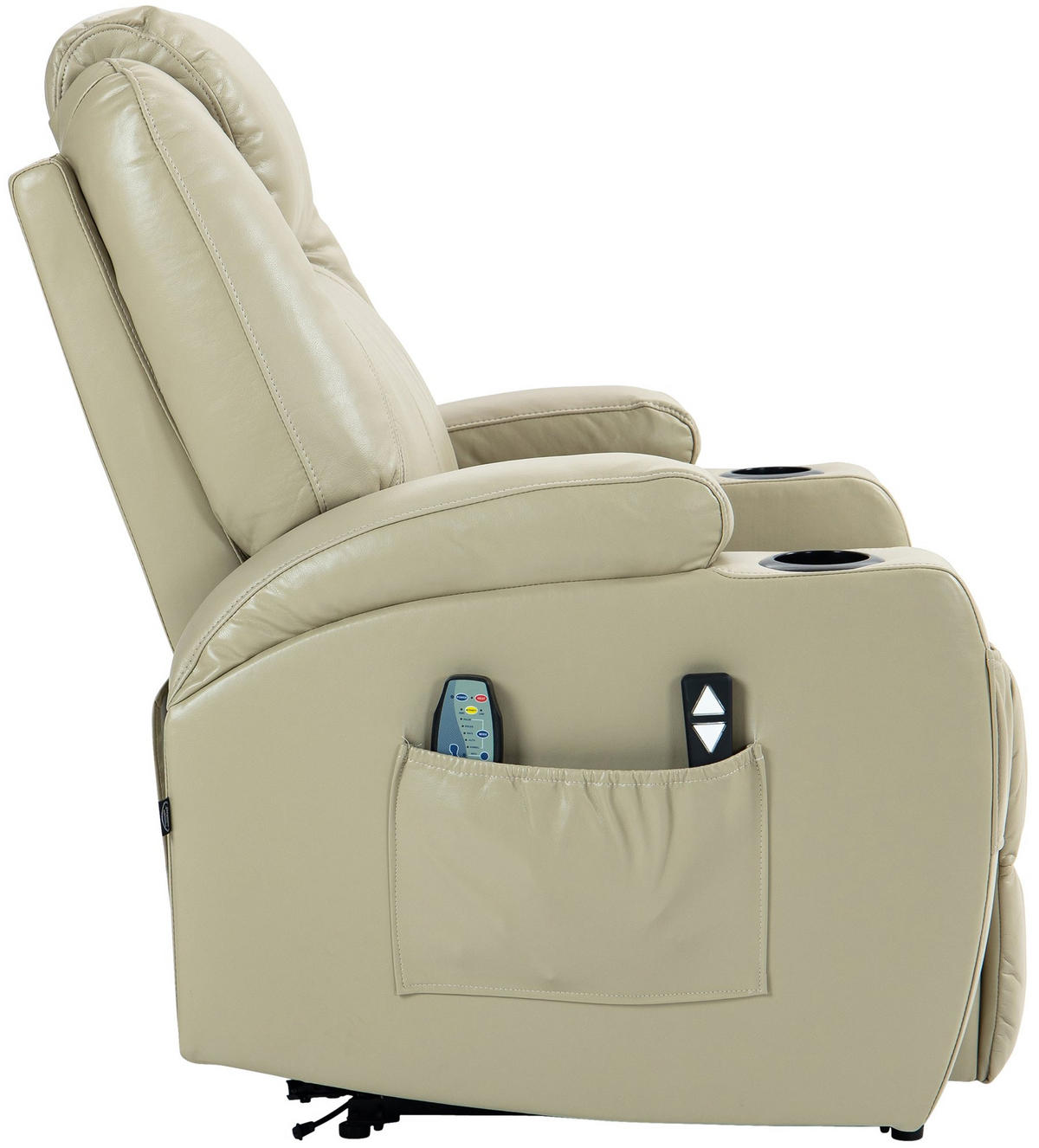 SESSEL Lederlook creme - Creme/Schwarz, Textil/Metall (83/105/94cm) - CLP