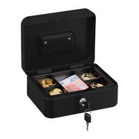 POKLADNA - černá, kov/plast (20/8.5/17cm) - Relaxdays