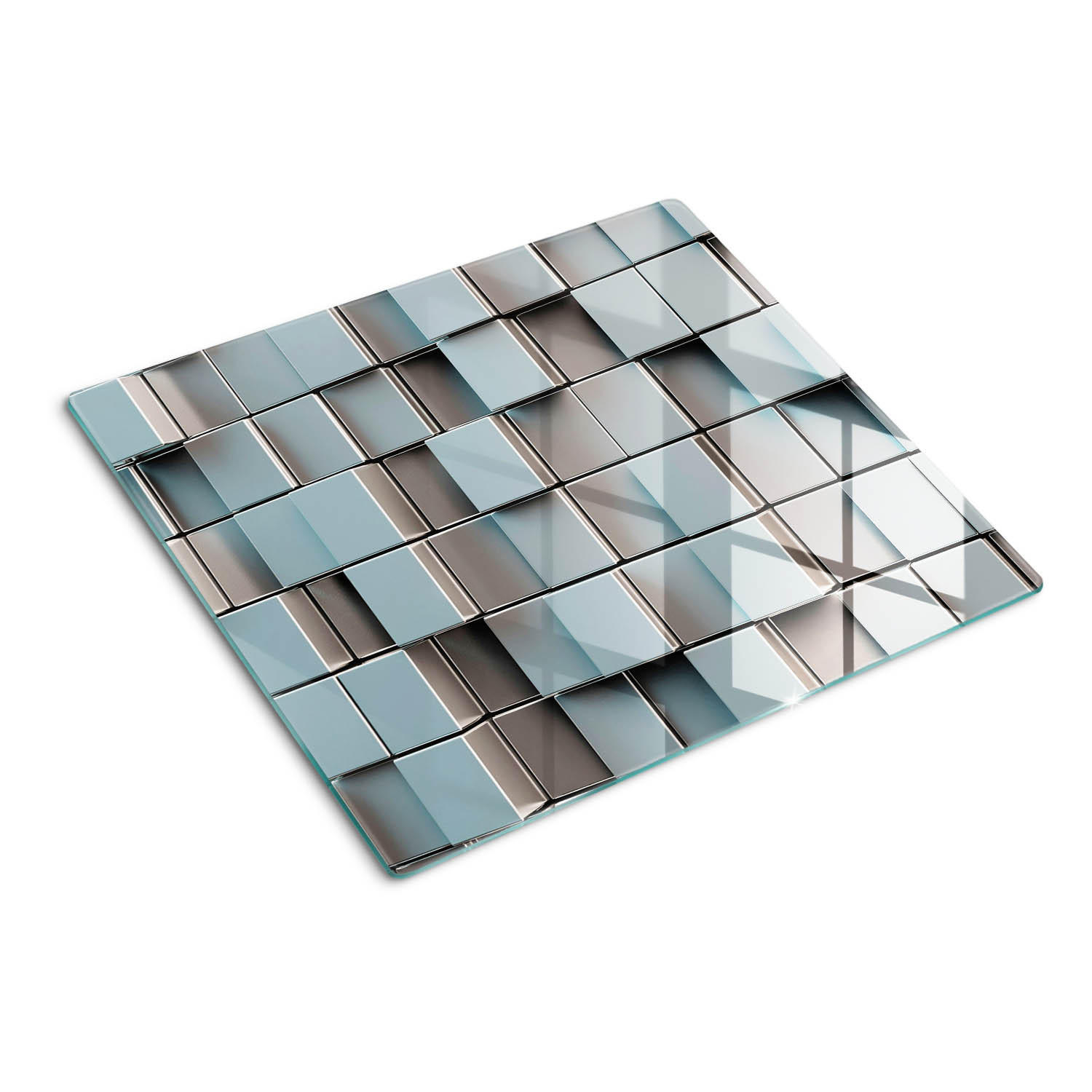 GLASPLATTE 60x52 cm Würfel - Grau, Glas (60/0.4/52cm) - TULUP