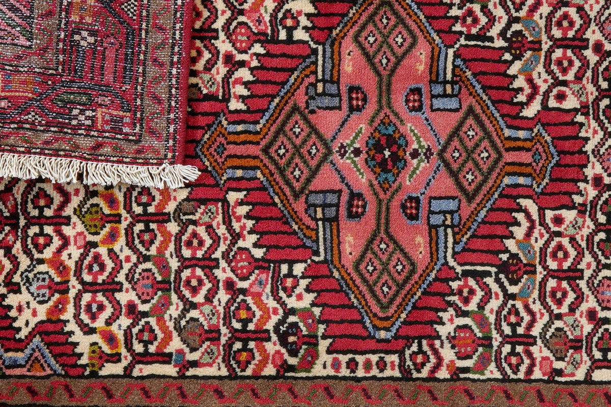 ORIENTTEPPICH handgeknüpft Assadabad Beige, Rot 120/80 cm Schurwolle - Beige/Rot, Textil (80/120cm) - Looma