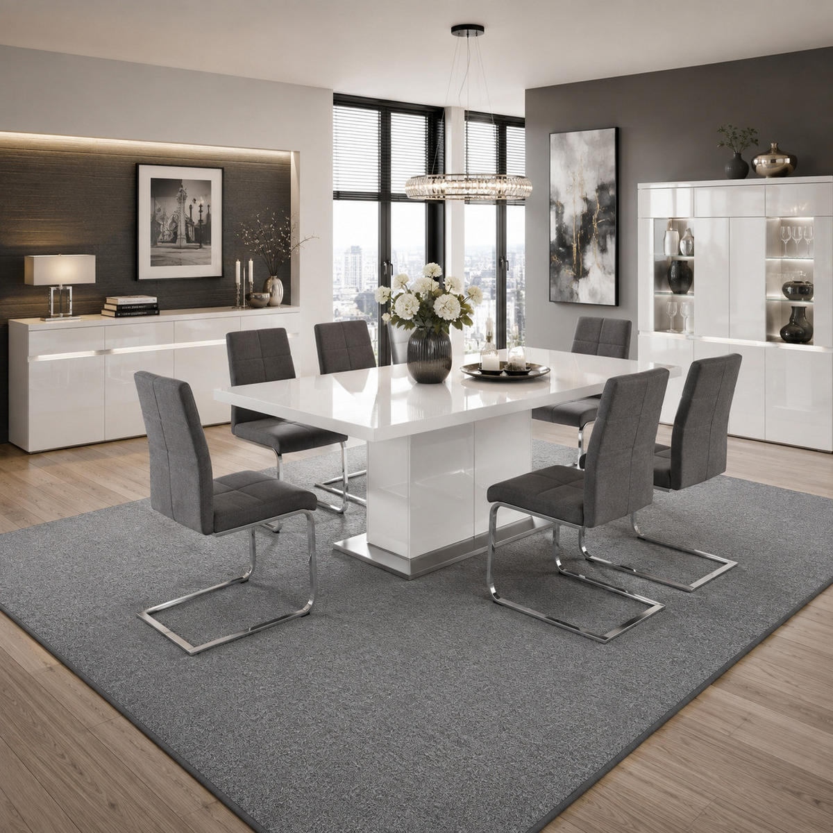 FEINSCHLINGEN VELOUR TEPPICH STRONG - Anthrazit, Textil (140/200cm) - Snapstyle