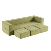 BODENSOFA Schlafsofa aus Schaumstoff mit wandelbarer Modulfunktion Grün - Grün, Kunststoff (75.5/50/201cm) - Modenvie