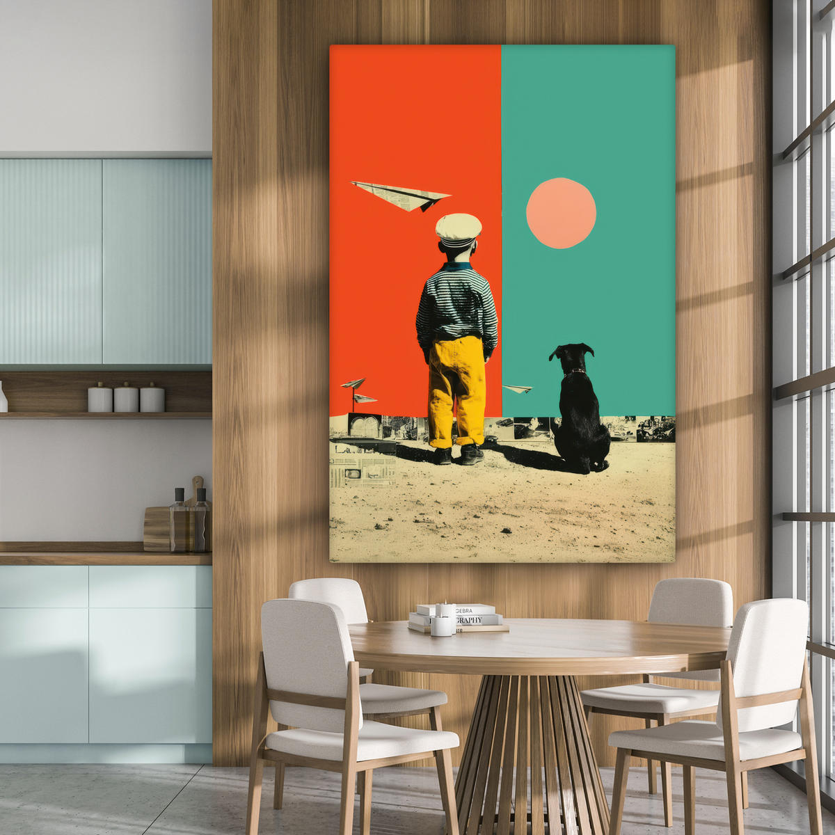 SLIKA NA PLATNU Mladenič pop-art 90x140 cm - oranžna, tekstil (90/140cm) - MuchoWow