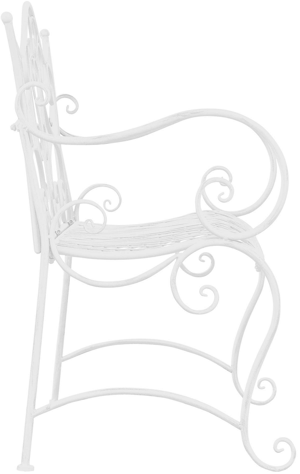 GARTENBANK Todor Metall Weiß 113x47x89cm Metallbank - Weiß, Metall (113/89/47cm) - DELUKE