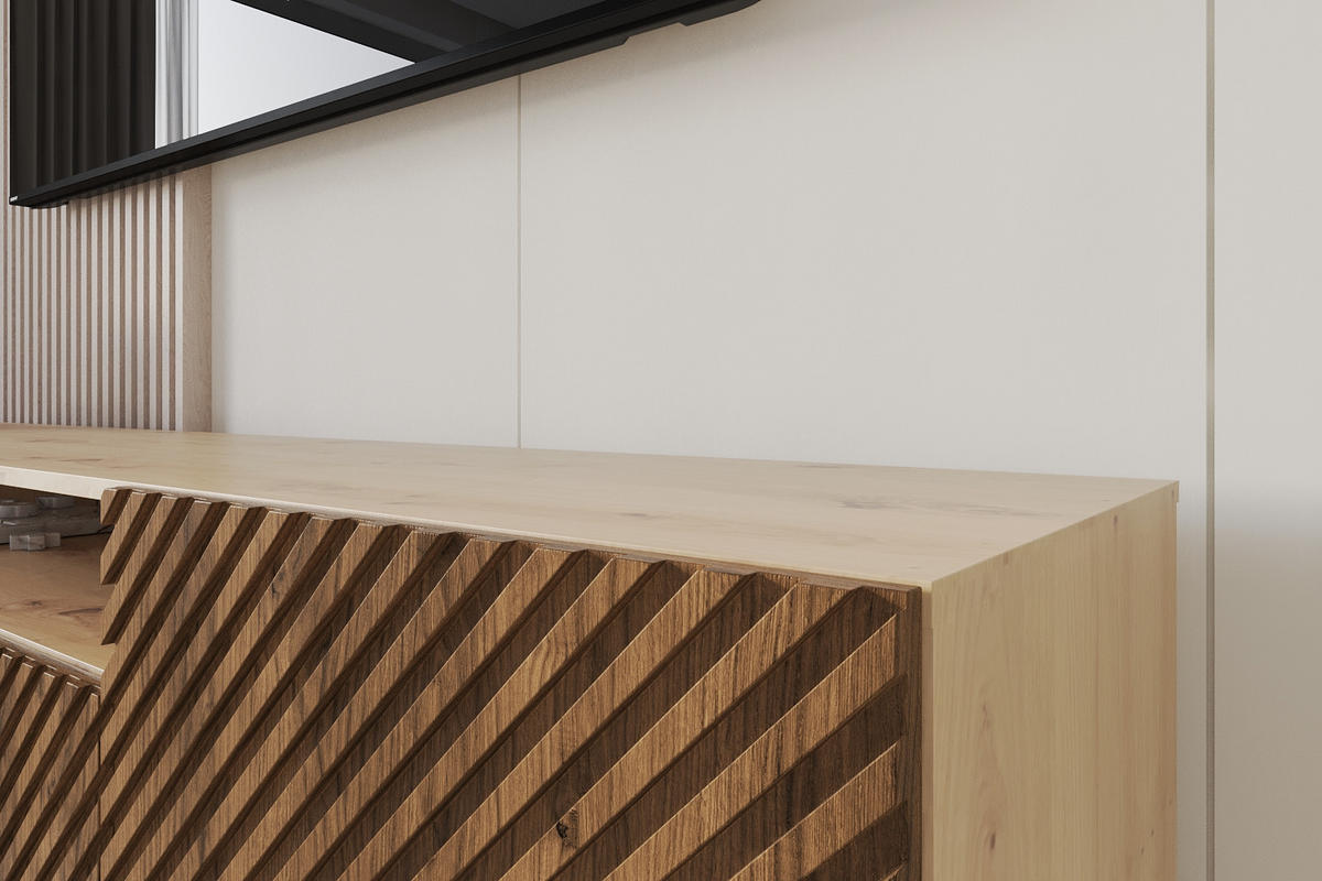 LOWBOARD ZENO-S 200x53x41 cm - Artisan / Katania - Eiche Wotan/Schwarz, Holzwerkstoff (200/53/41cm) - ALTDECOR