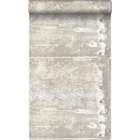 TAPETE große verwitterte rostige Metallplatten 53 cm x 10.05 m - Weiß, Papier (53/1000cm) - Origin Wallcoverings