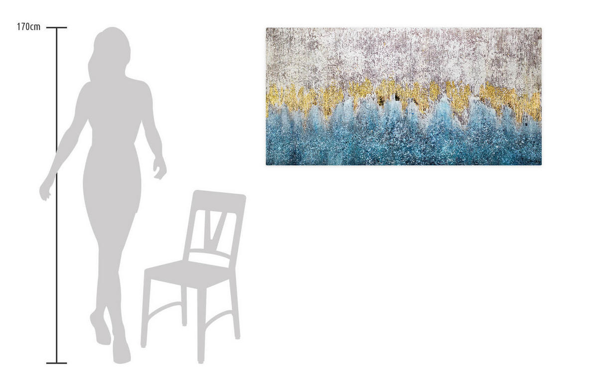 ÖLGEMÄLDE 140/70 cm - Blau/Grau, Holz/Textil (2.52/70cm) - KUNSTLOFT