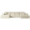 WOHNLANDSCHAFT SIERRA-U - 344x165x73 cm Beige Bouclé - Beige/Schwarz, Holzwerkstoff/Kunststoff (344/73/165cm) - ALTDECOR