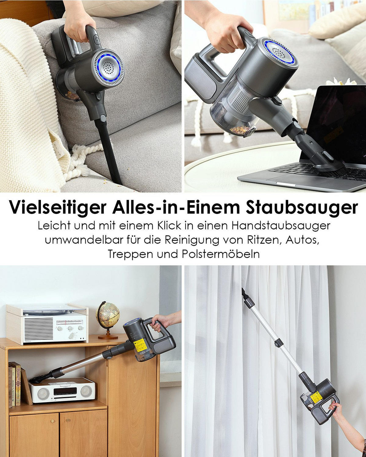 STAUBSAUGER Cyclonic 110/24/20 cm - Schwarz, Kunststoff (110/24/20cm) - ZMH