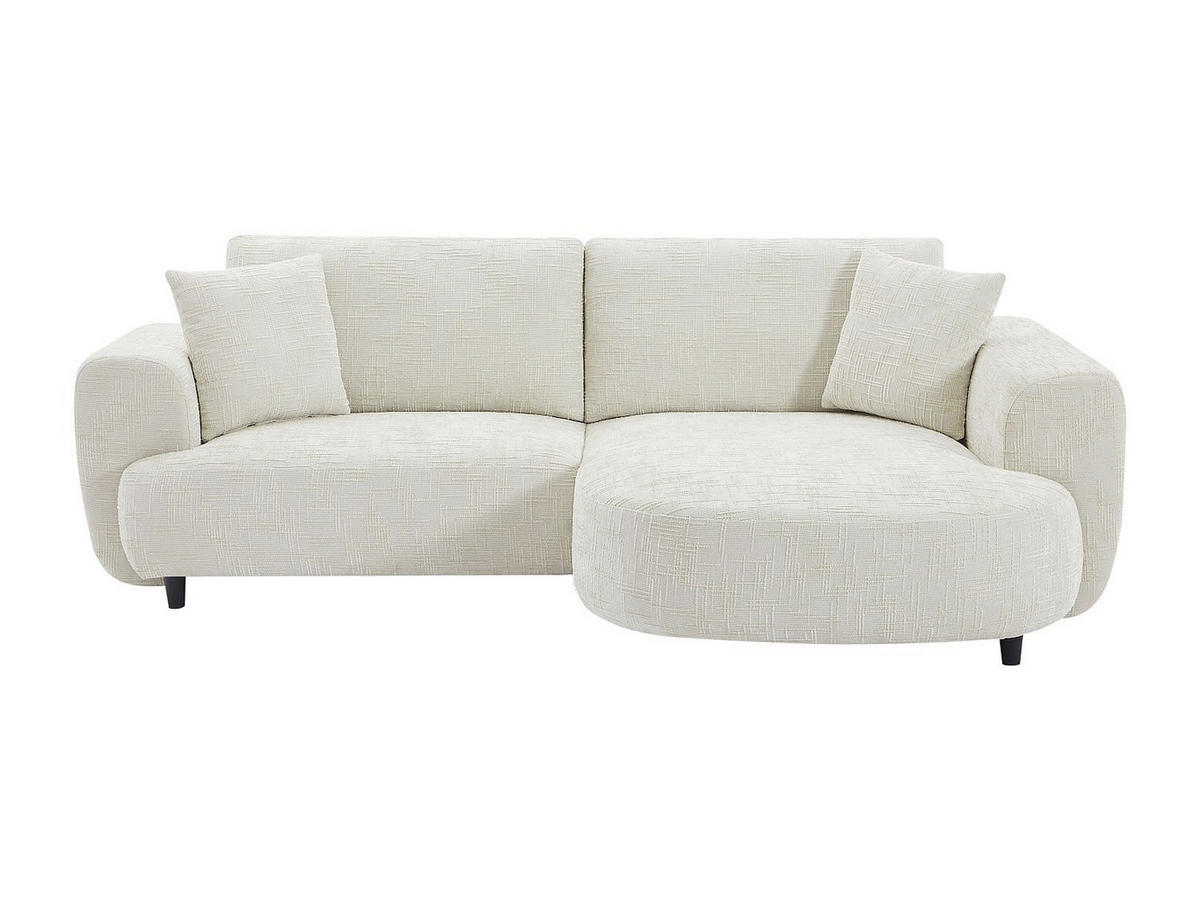 ECKSOFA - Ecke rechts - Strukturstoff - Beige - RULAMA - Beige, Textil (250/154cm) - Vente-Unique