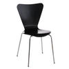 BESUCHERSTUHL Calisso mit Holzsitz und Metallgestell, Farbe: Schwarz - Chromfarben/Schwarz, Holz/Metall (42/85/47cm) - TPFLiving