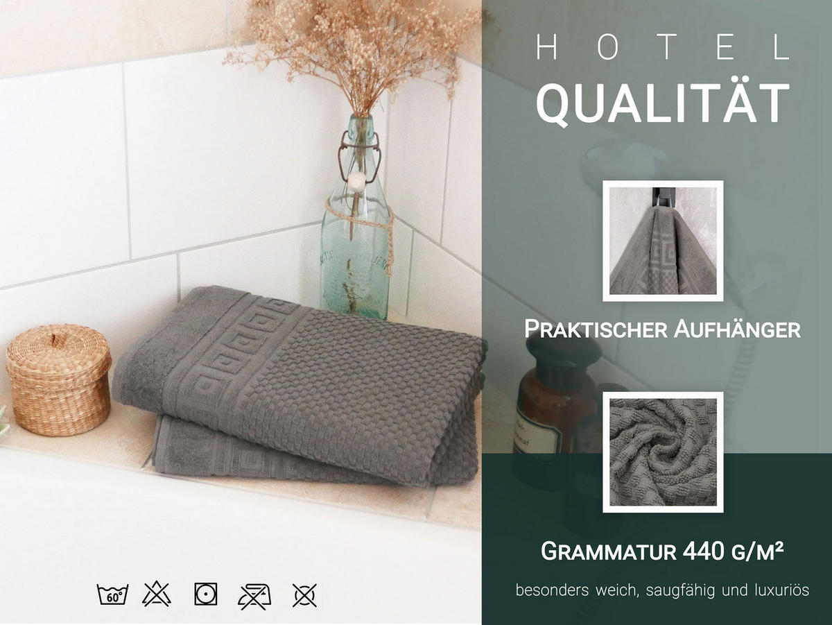 DUSCHTÜCHER, 5er-Set, 70x140 cm, 100% Baumwolle, Grau - Anthrazit, Textil (70/140cm) - Zollner