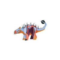 DEKOFIGUR Stacheliger Dino 4.4/12 cm - Multicolor, Wellpappe (4.4/12/20cm) - KUNSTLOFT