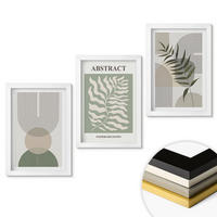 WANDBILDER 3er-Set - 20x30 cm Weißer Rahmen - Botanische Boho-Abstraktionen - Weiß, Kunststoff (20/30cm) - ArtPrintCave