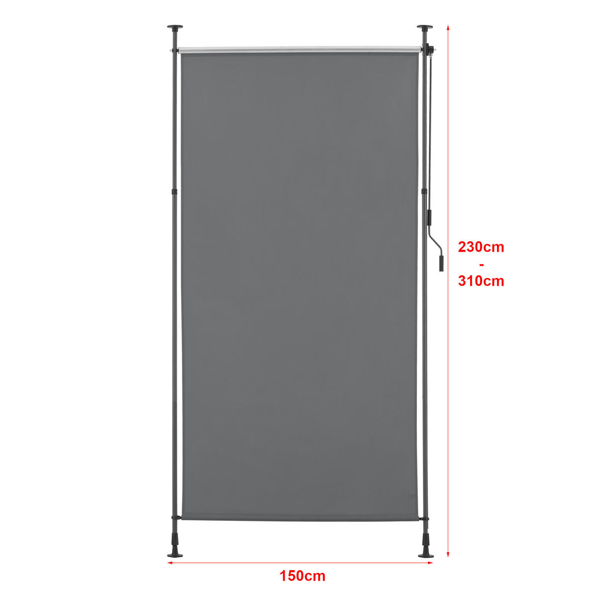 AUSSENROLLO Cimarra - Dunkelgrau, Textil/Metall (150/270cm) - pro.tec