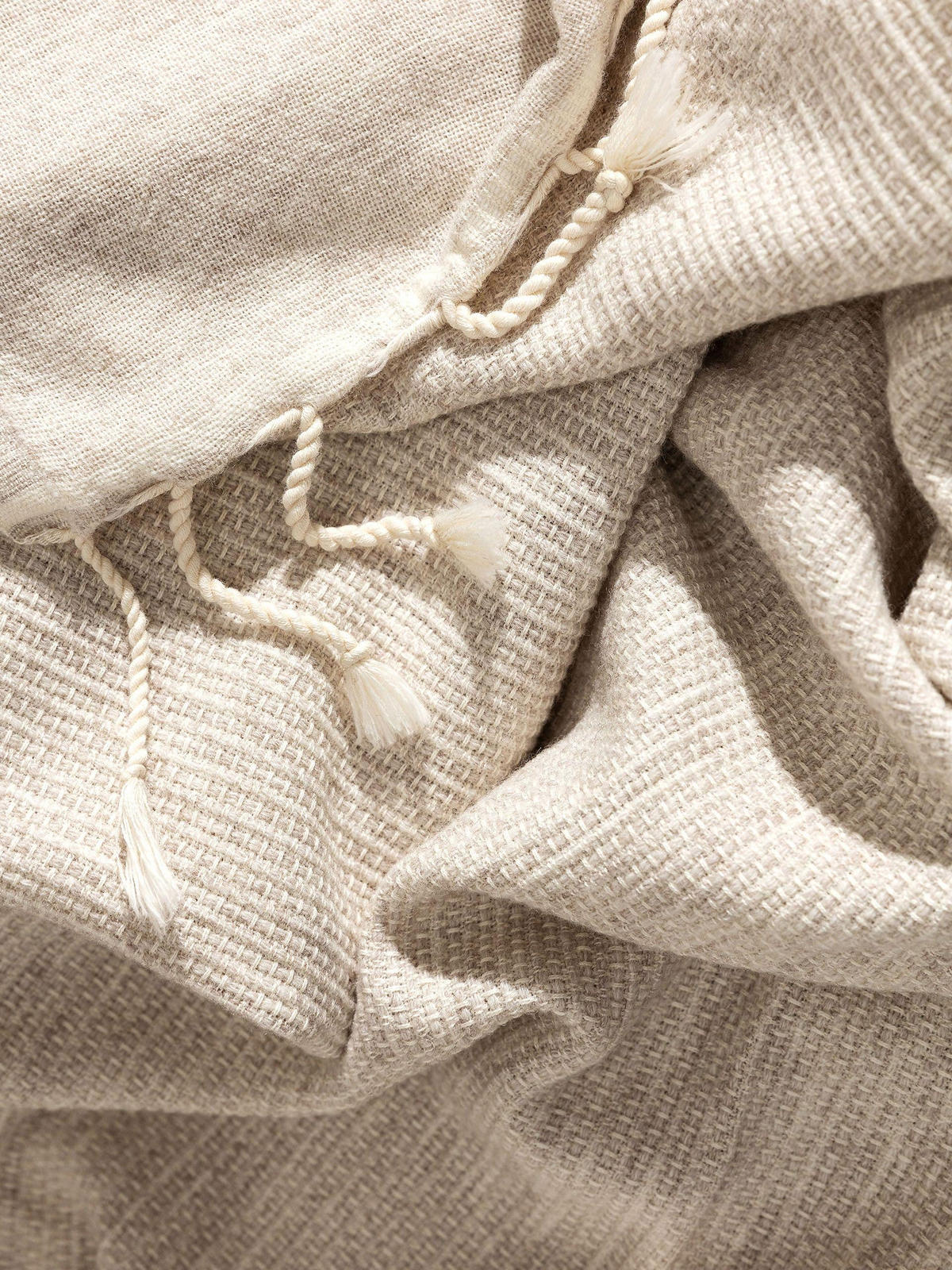 DECKE Olivia Beige 140x200 cm - Beige, Textil (140/200cm) - benuta Pure