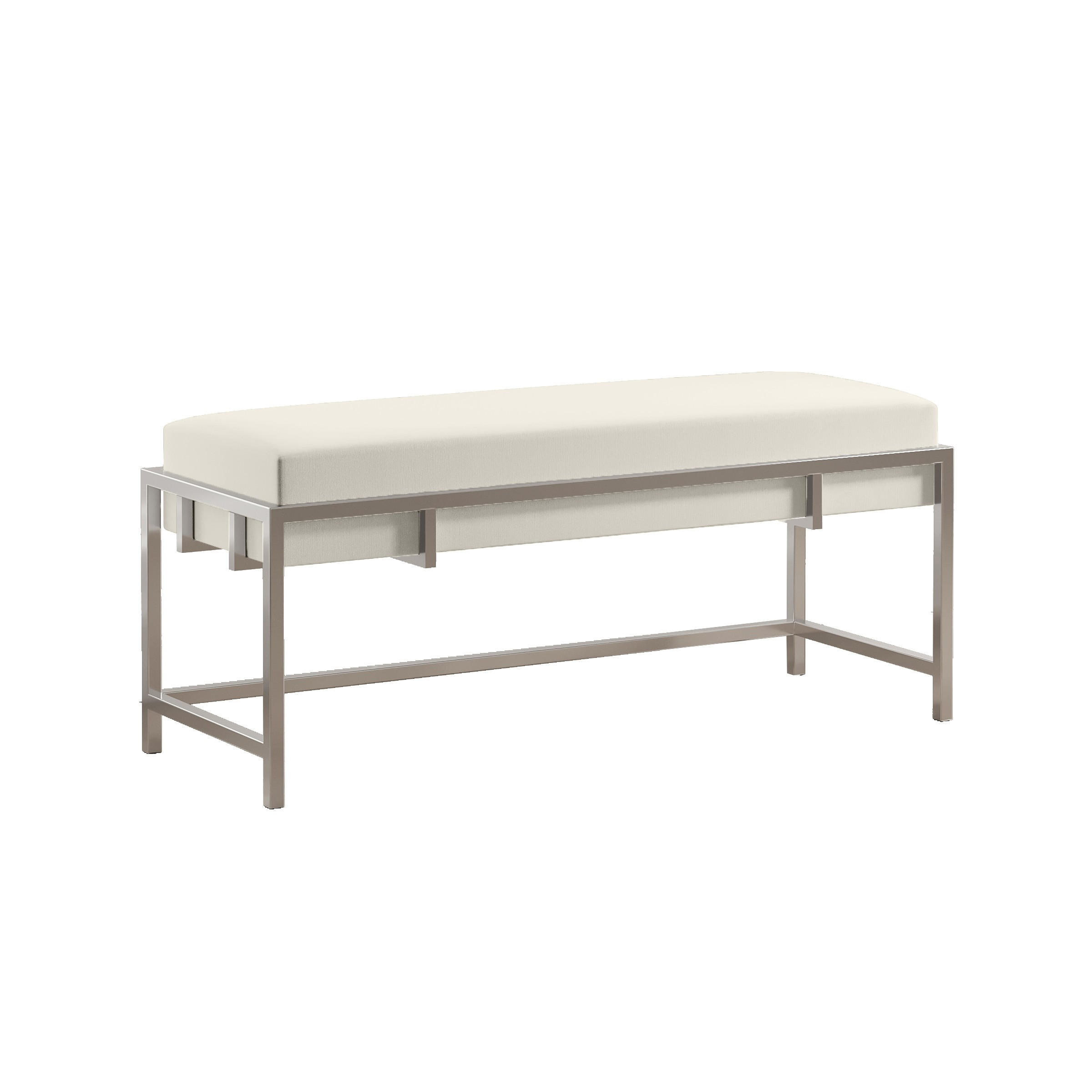 POLSTERBANK LAMO 100 Hellgrau, Chromgestell - Chromfarben/Hellgrau, Textil/Metall (100/45/35cm) - Bettso