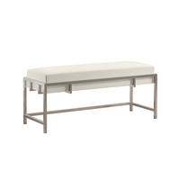 POLSTERBANK LAMO 100 Hellgrau, Chromgestell - Chromfarben/Hellgrau, Textil/Metall (100/45/35cm) - Bettso
