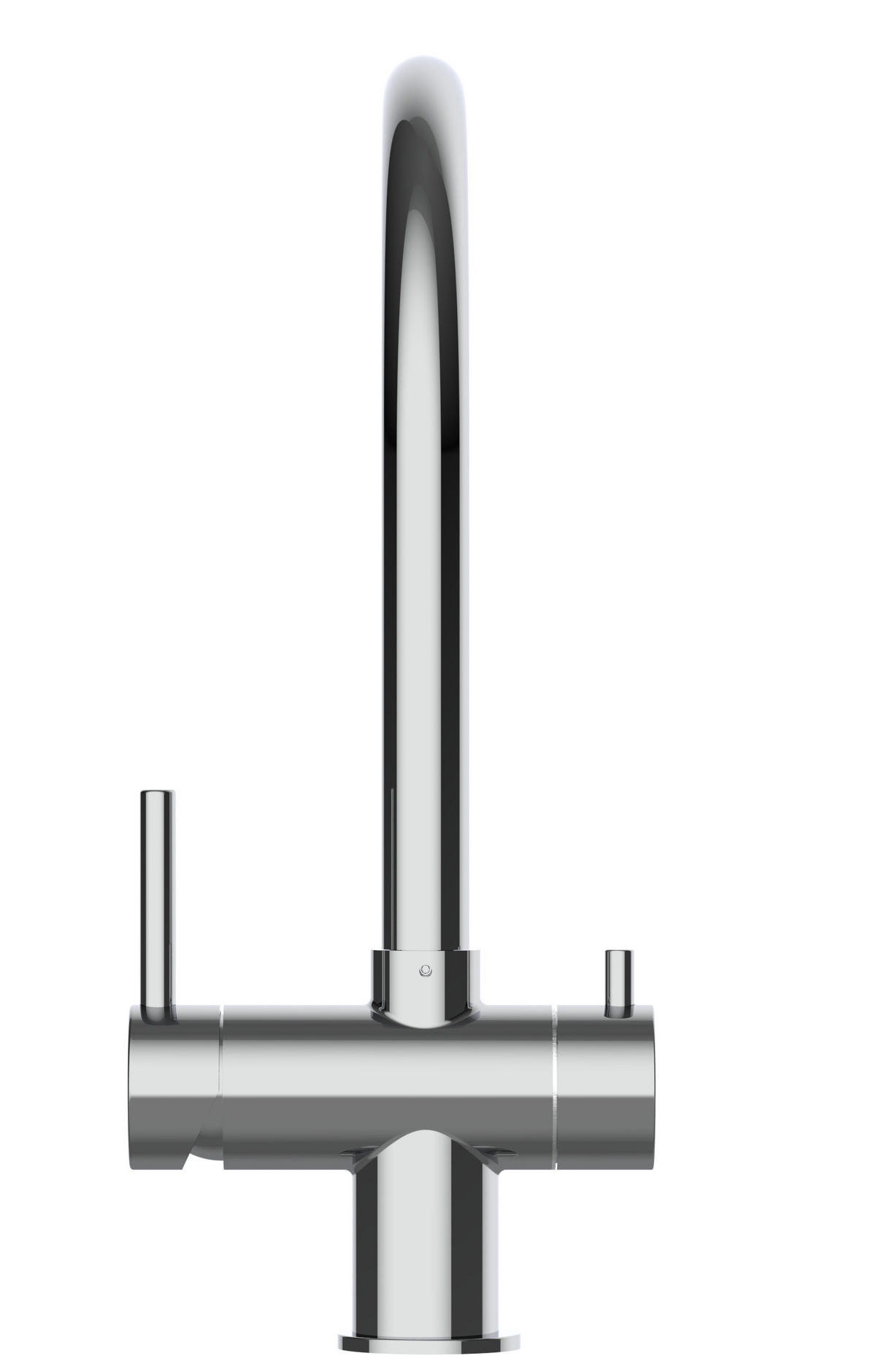 3-WEGE-KÜCHENARMATUR, Edelstahl Massiv aus Chirurgenstahl, Hochglanz, 360° schwenkbar - Edelstahlfarben, Metall (21.4/39/21.4cm) - VIZIO