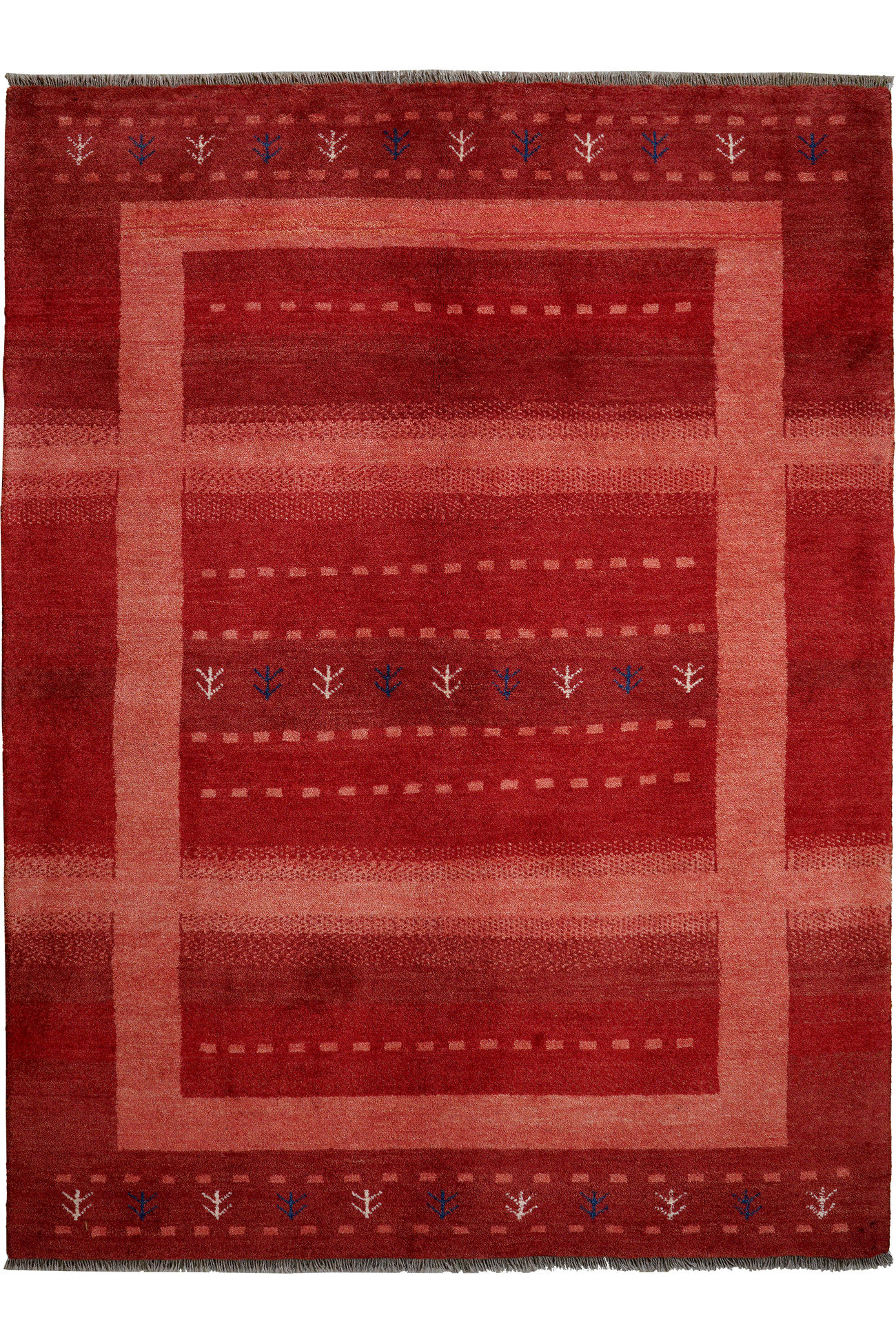 TEPPICH Gabbeh Sonnat Rot 204/152 cm Schurwolle - Rot, Textil (152/204cm) - Looma