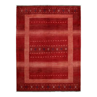TEPPICH Gabbeh Sonnat Rot 204/152 cm Schurwolle - Rot, Textil (152/204cm) - Looma