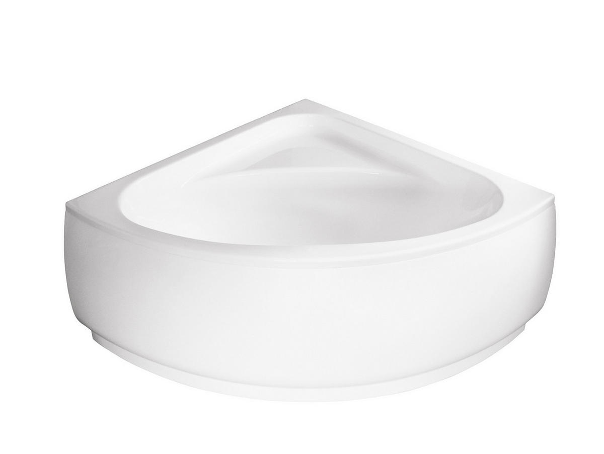 BADEWANNE Eckwanne LUKSJA 148/148 mit Schürze Ablauf Füße - Weiß, Kunststoff (148/65.5/148cm) - bad land