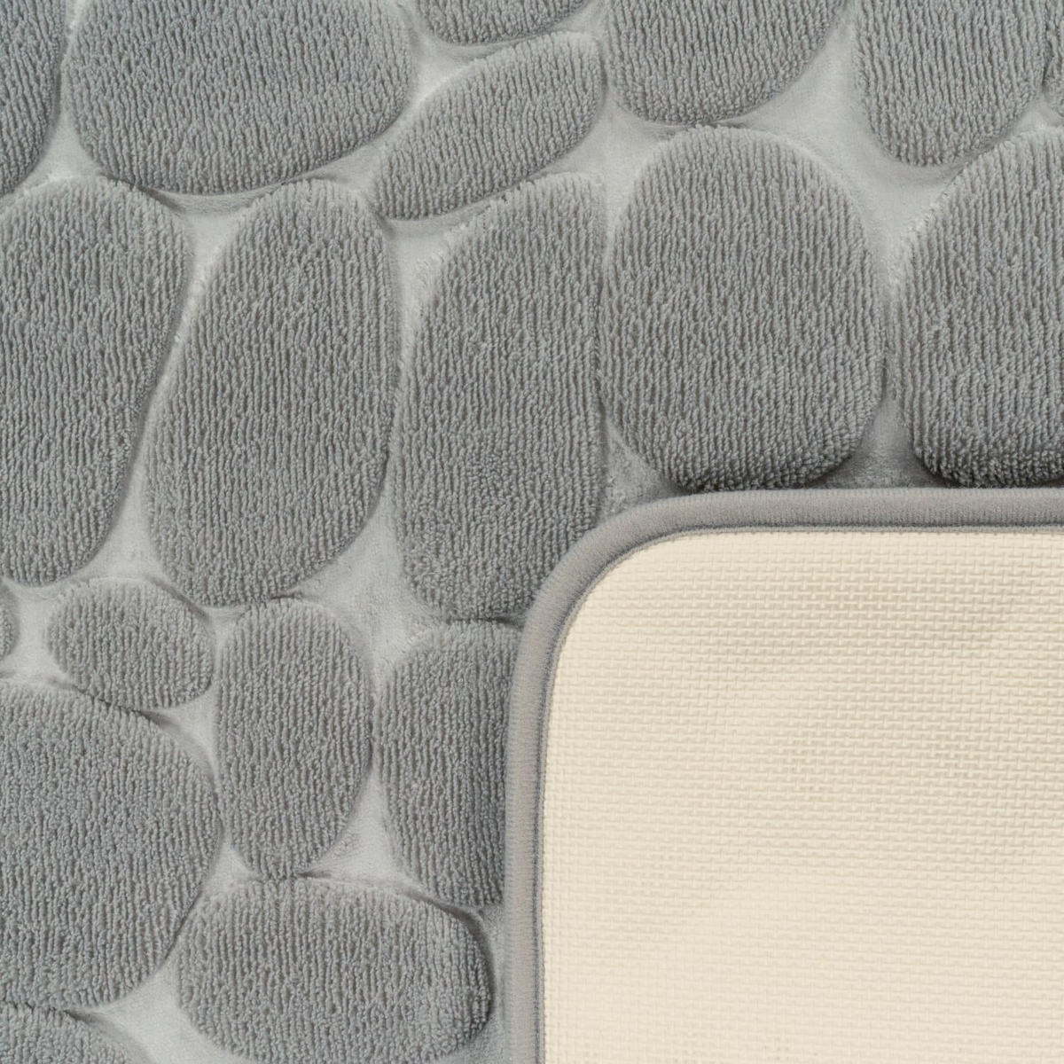 BADEMATTE 65/120 cm Corby 256 - Grau, Kunststoff (65/120cm) - Paco Home