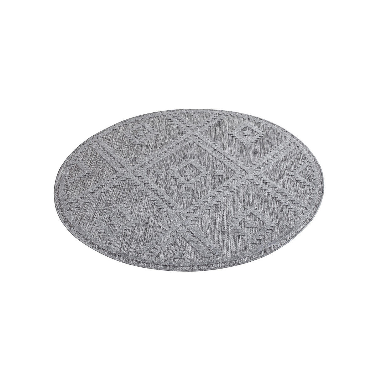 OUTDOOR-TEPPICH Santorini 454 Anthrazit 200 cm Rund - Anthrazit, Textil (200/200cm) - carpet city