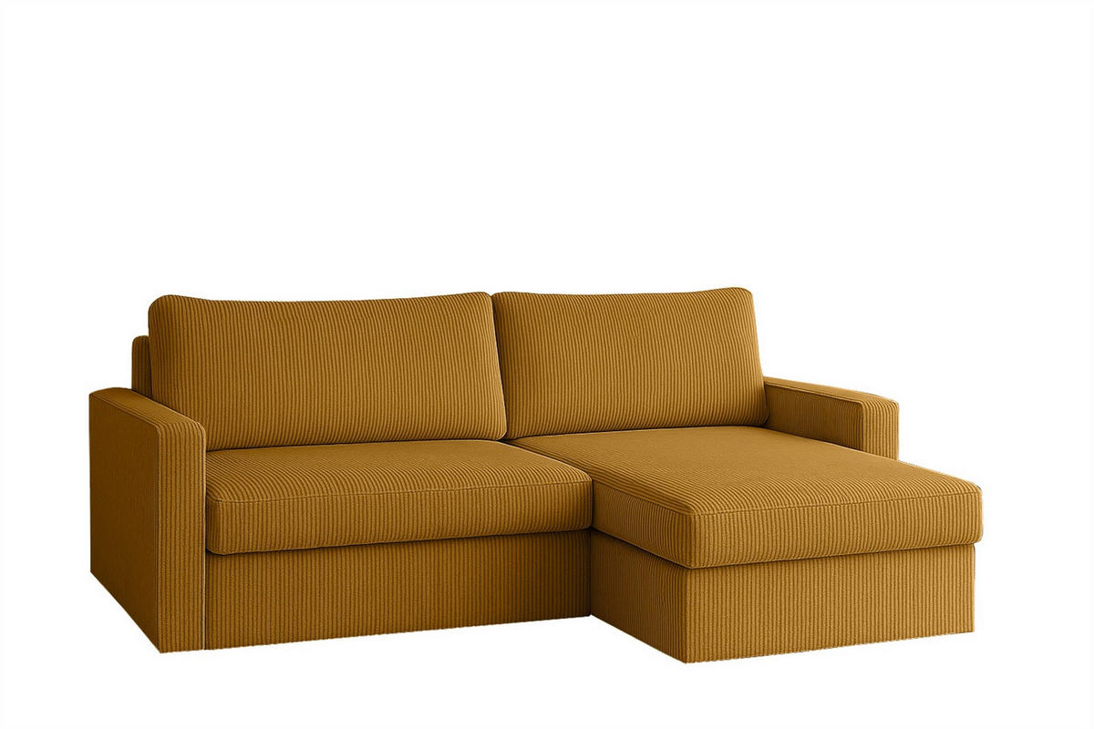 ECKSOFA Bendik In Poso - Honig, Holzwerkstoff/Textil (224/140cm) - Fun Möbel