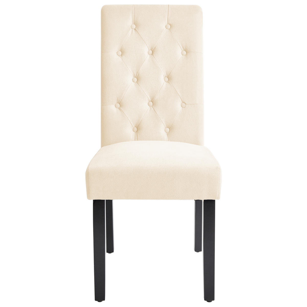ÉTKEZŐSZÉK 2 darabos Szett Kárpit Bézs Velva - bézs/fekete, textil/fa (46/98/48cm) - Beliani
