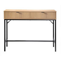 KONSOLE 2 Schubladen Front Effekt Holz mit Rillen - L100 x H80 cm - Apfelbaumfarben, Holzwerkstoff (100/35/80cm) - Calicosy
