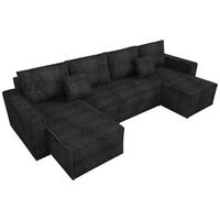 WOHNLANDSCHAFT Dexter U mit Schlaffunktion Schwarz Cord - Schwarz, Textil (310/80/141cm) - Bromarkt