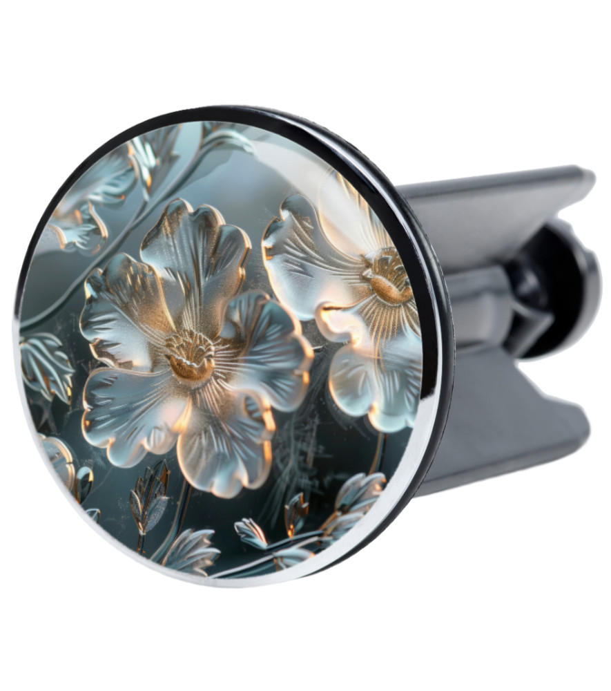 WASCHBECKENSTÖPSEL Frostia - Blau/Grau, Kunststoff/Metall (4/7/7cm) - Sanilo