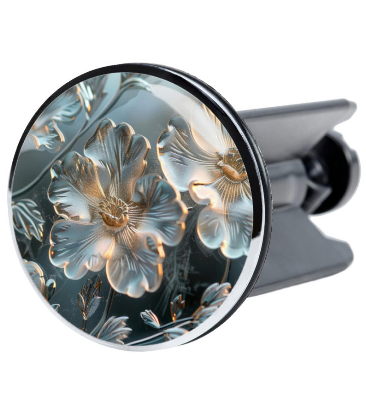 WASCHBECKENSTÖPSEL Frostia - Blau/Grau, Kunststoff/Metall (4/7/7cm) - Sanilo