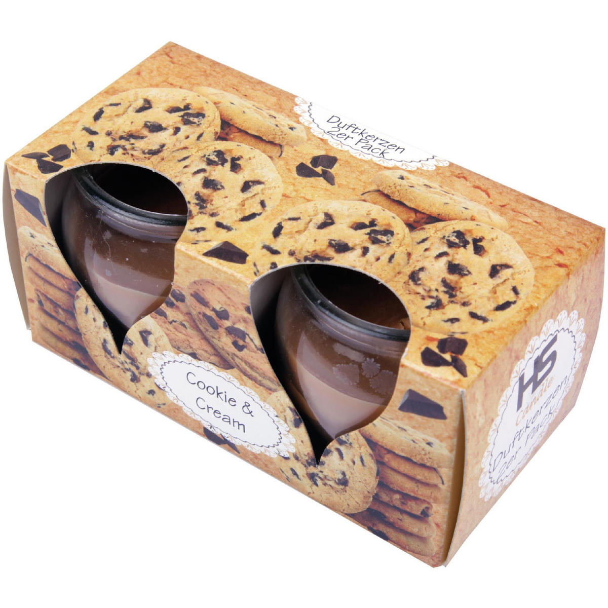 DUFTKERZEN Glas 10er-Pack Cookie-Cream - Braun, Glas (6/6cm)