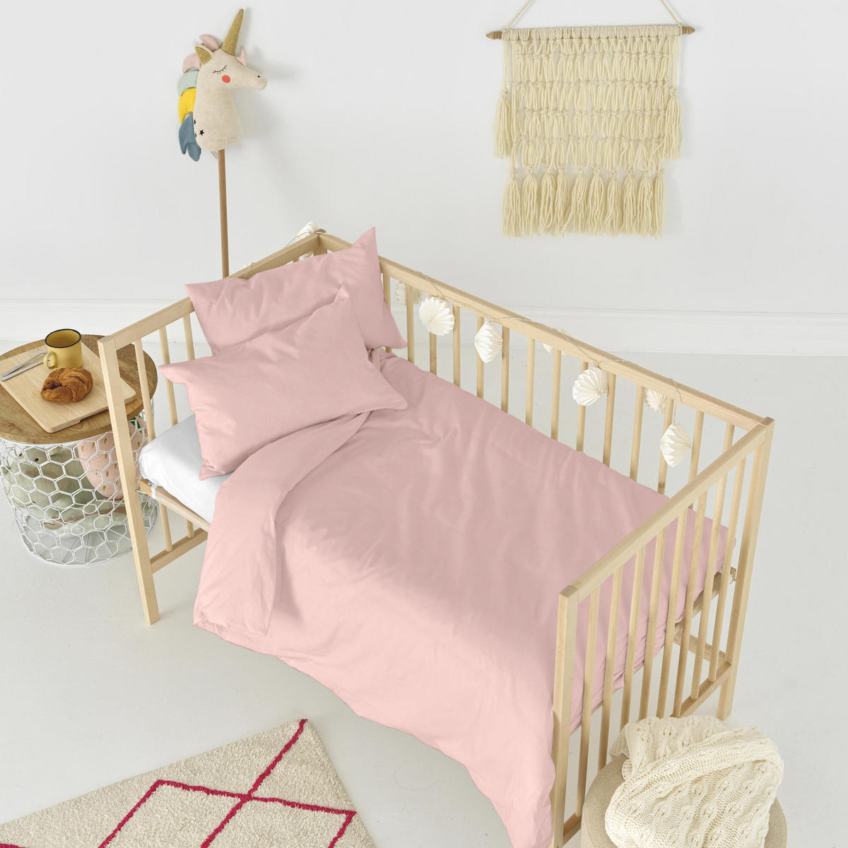 BETTBEZUG 2er-Set teiliges basic 115x145 cm (kinderbett) hellrosa - Rosa, Textil (115/145cm) - Happy Friday