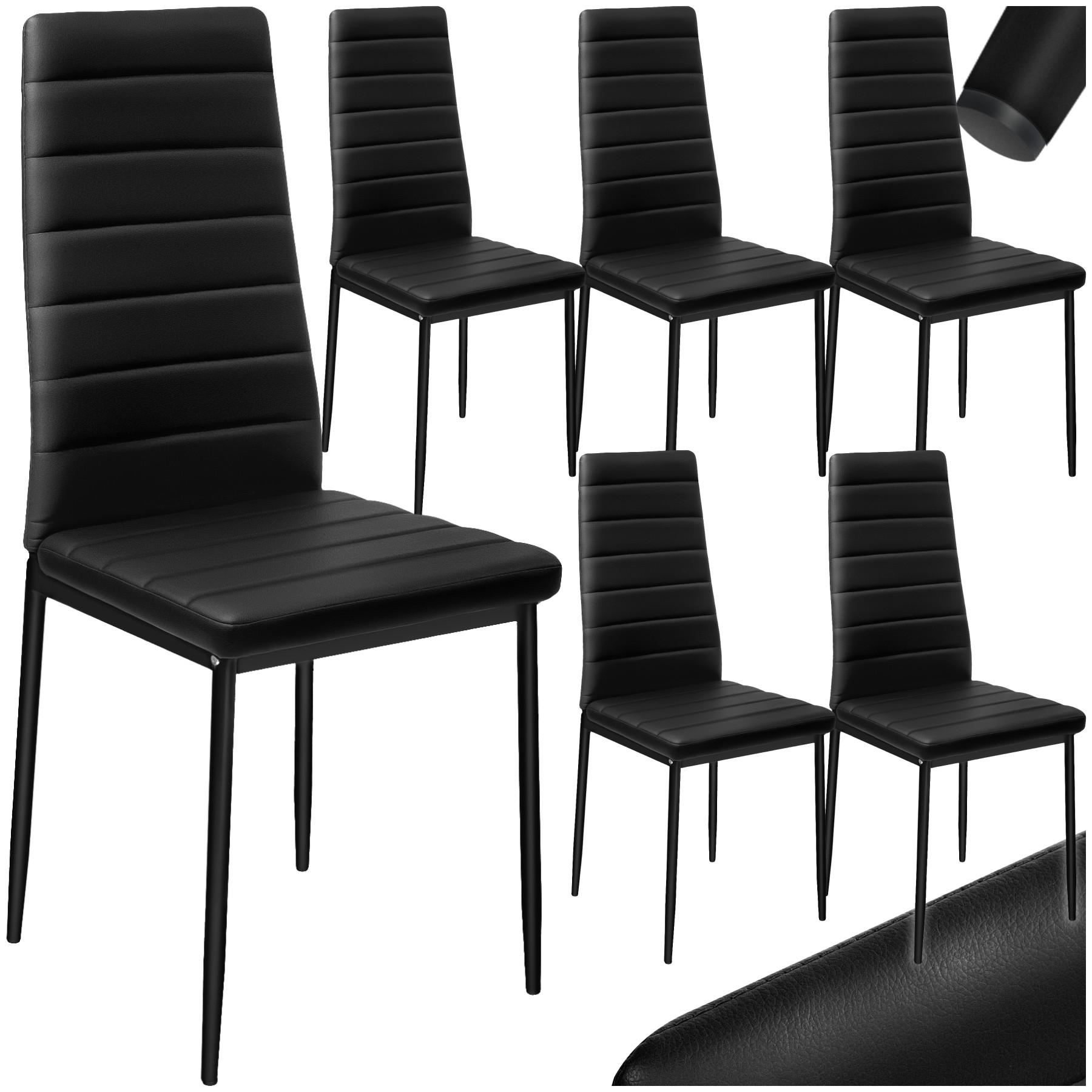 ESSZIMMERSTUHL 6er Set Thomas 41 x 45 x 98 5 cm schwarz - Schwarz, Textil (48/98.5/45cm) - tectake