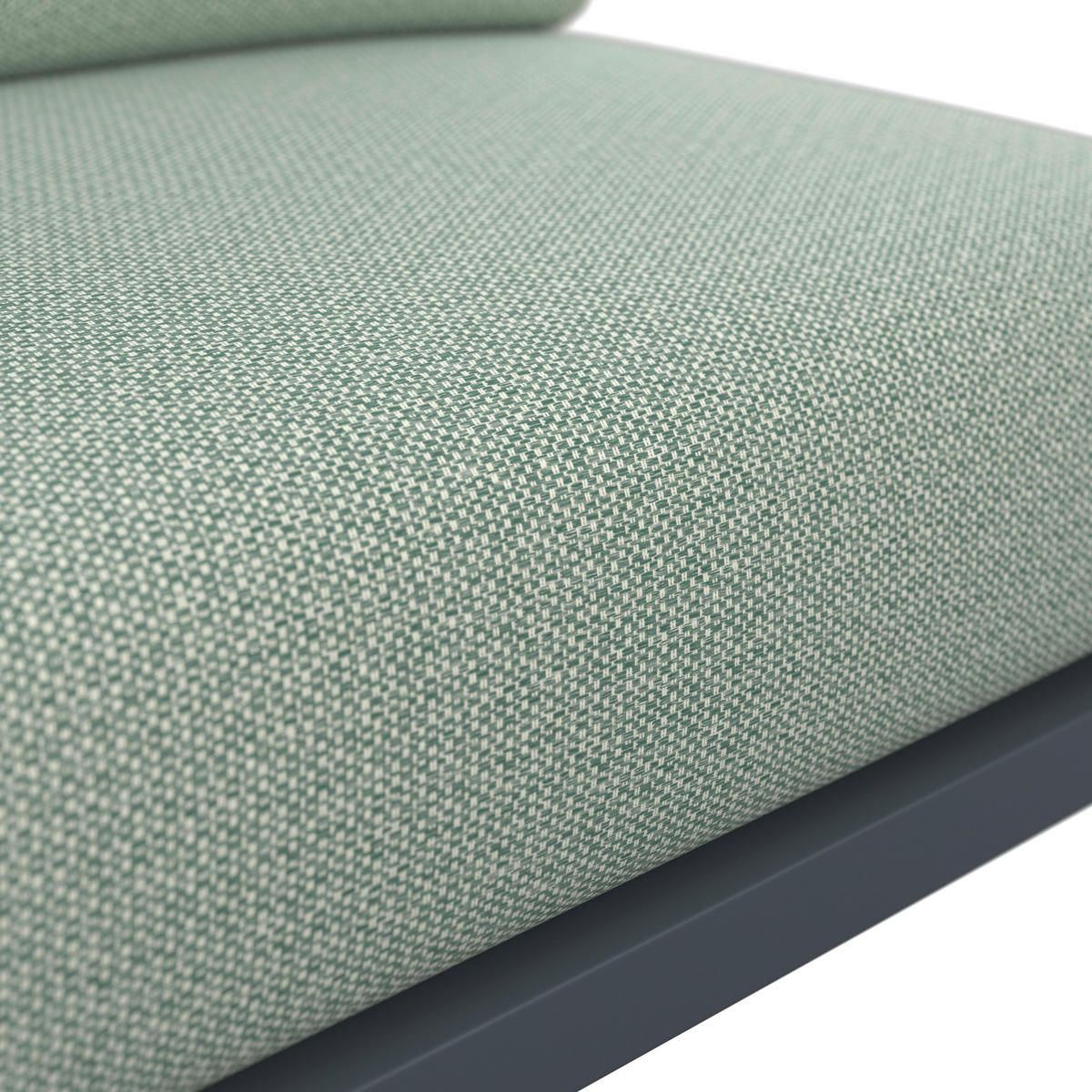 LOUNGEGARNITUR Chiara Grün Outdoorstoff/Metall +Abdeckung - Hellgrau, Metall - Bessagi Garden