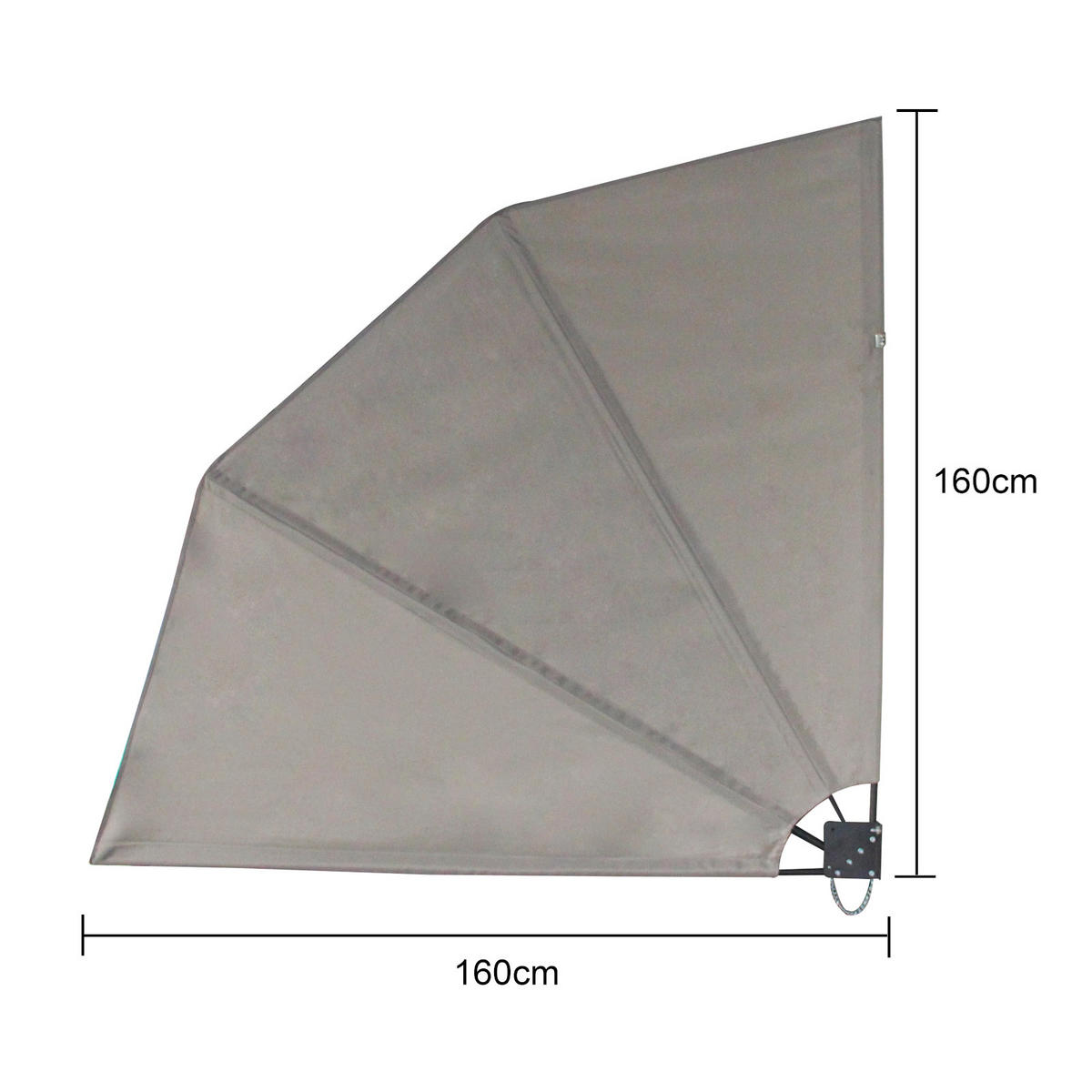 BALKONFÄCHER 160x160 Hellgrau - Hellgrau, Textil (160/160cm) - SVITA