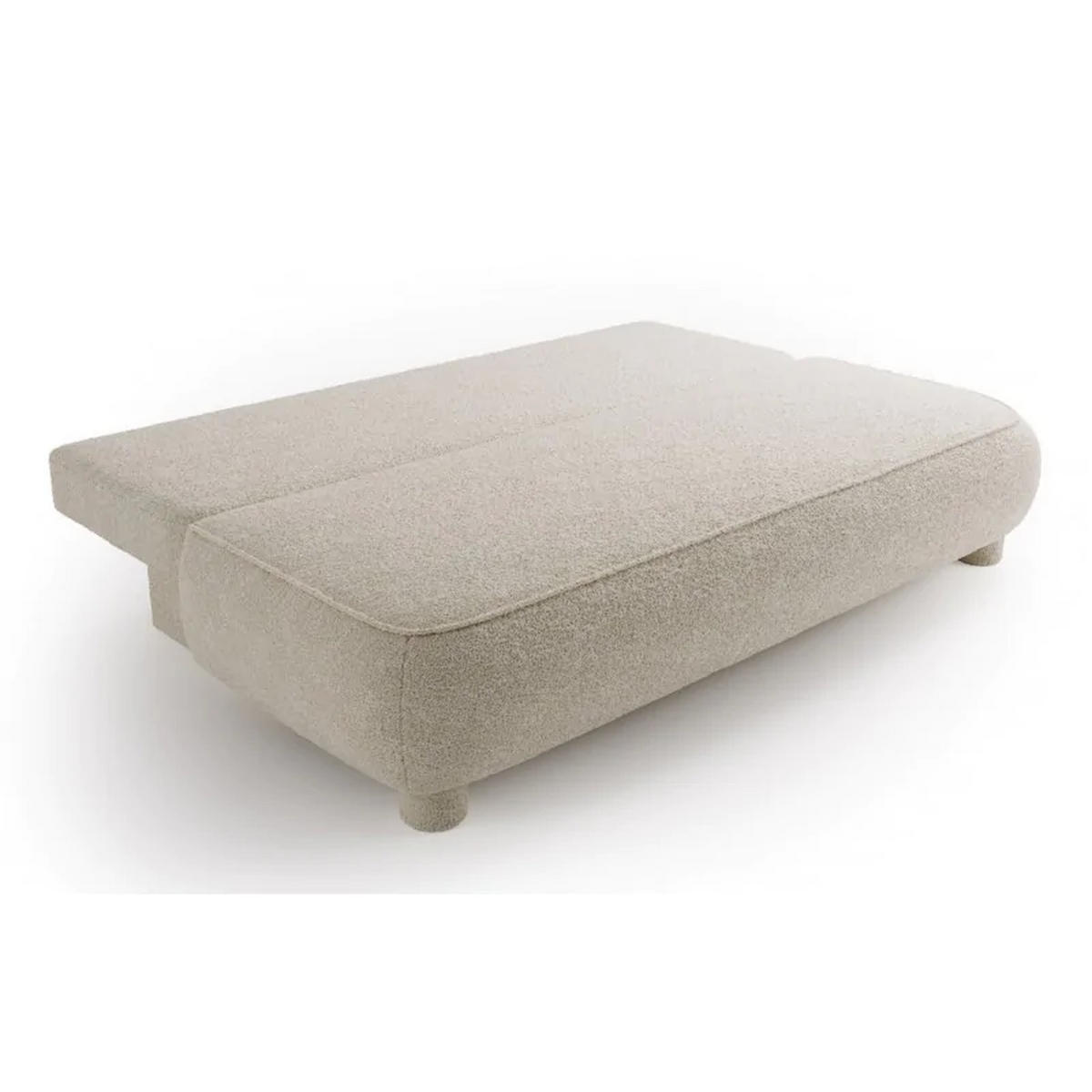 SCHLAFSOFA MAJA, Sofa mit Schlaffunktion und Bettkasten, Farbe: Beige, Bouclé-Stoff - Beige, Textil (209/96/96cm) - Sepro Meble