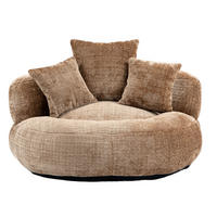 SITZSACK Chenille Kaffee mit Armlehnen - Braun, Textil (108/52/108cm) - WISHDOR